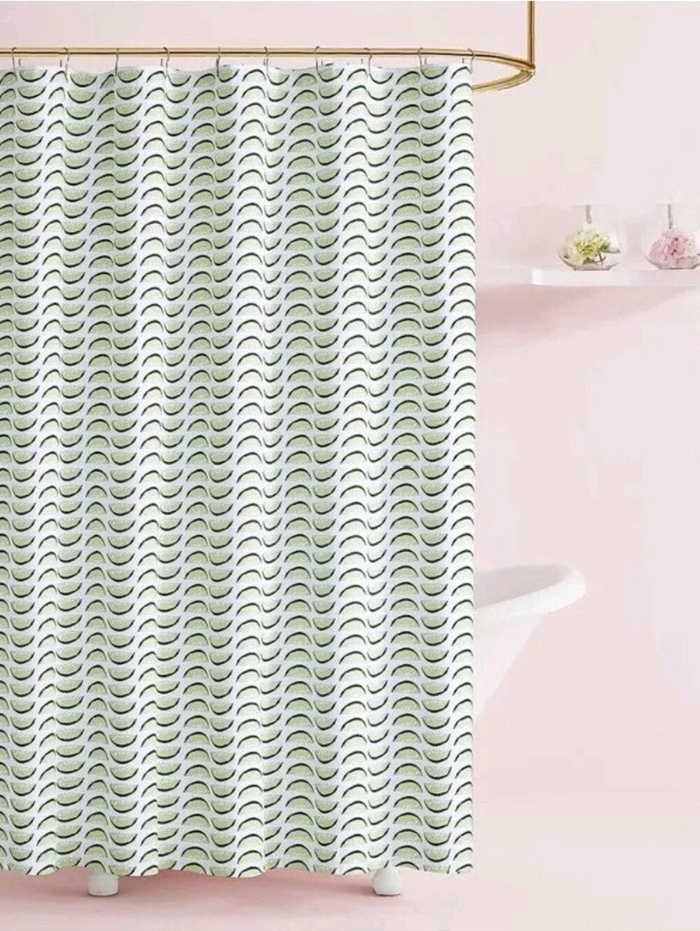 Kate Spade New York Cucumber Shower Curtain, 72x72, NWOT
